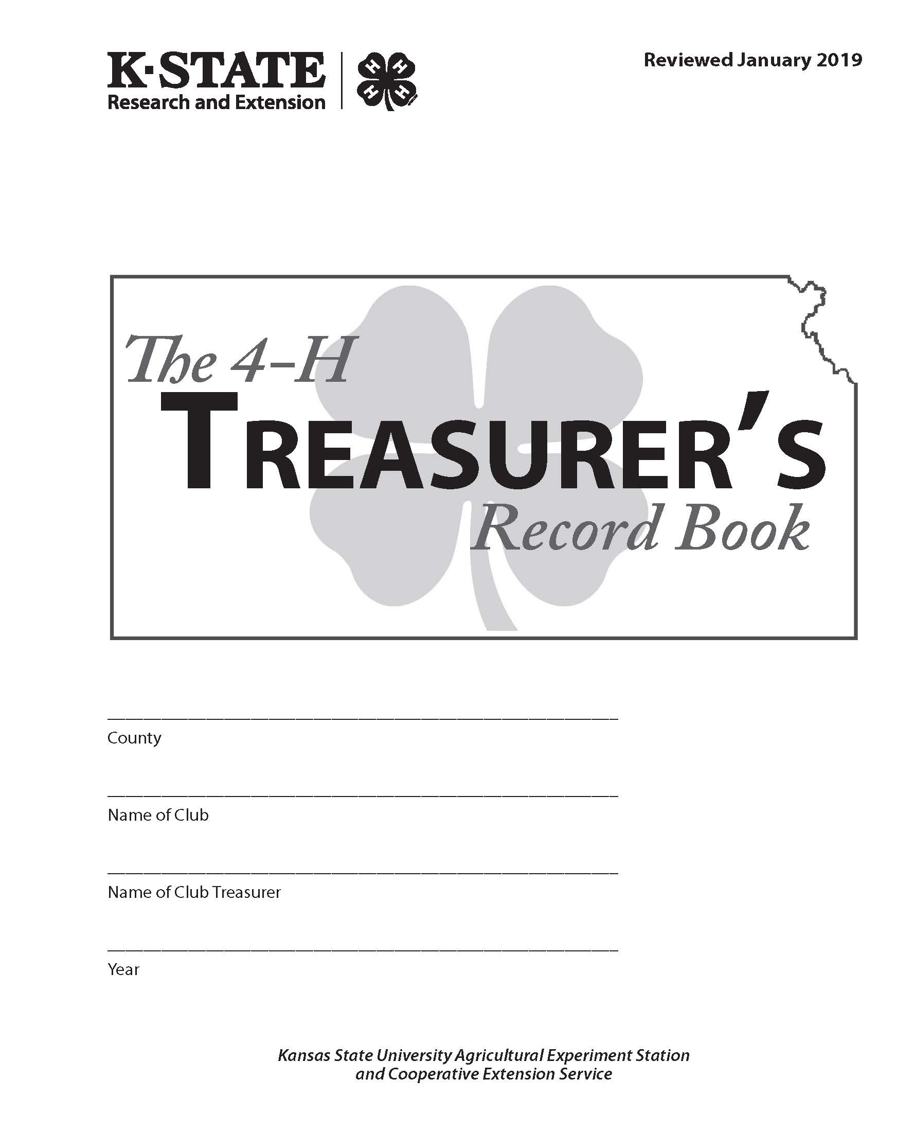 The 4-H Treasurer's Record Book