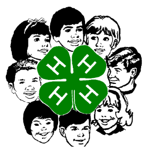 4-H Clover with kids behind