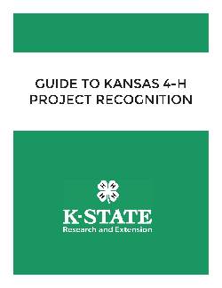 Guide to Kansas 4-H Project Recognition