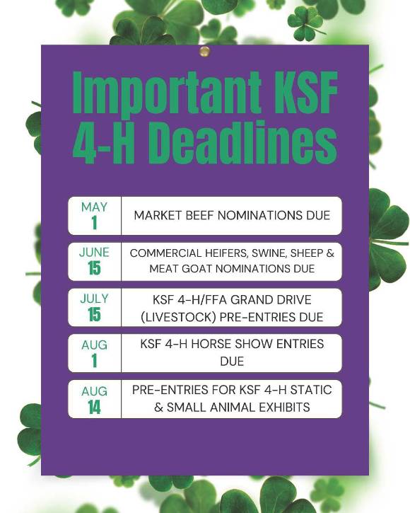 Important KSF Deadlines 