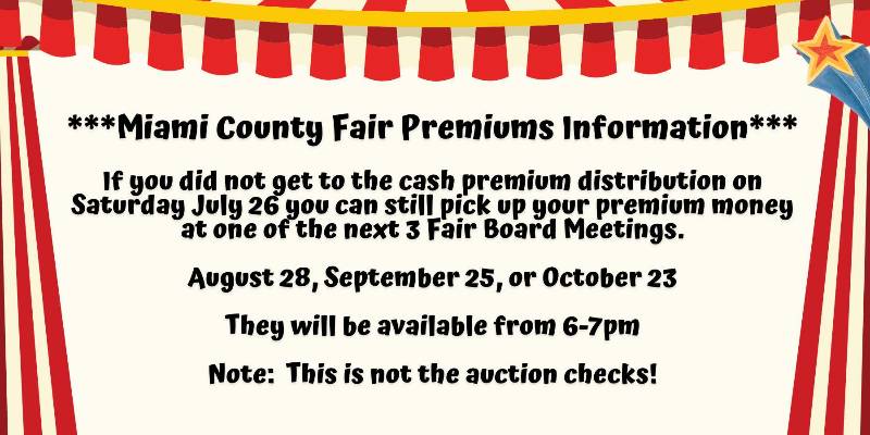 Miami County Fair Premiums Information 2025