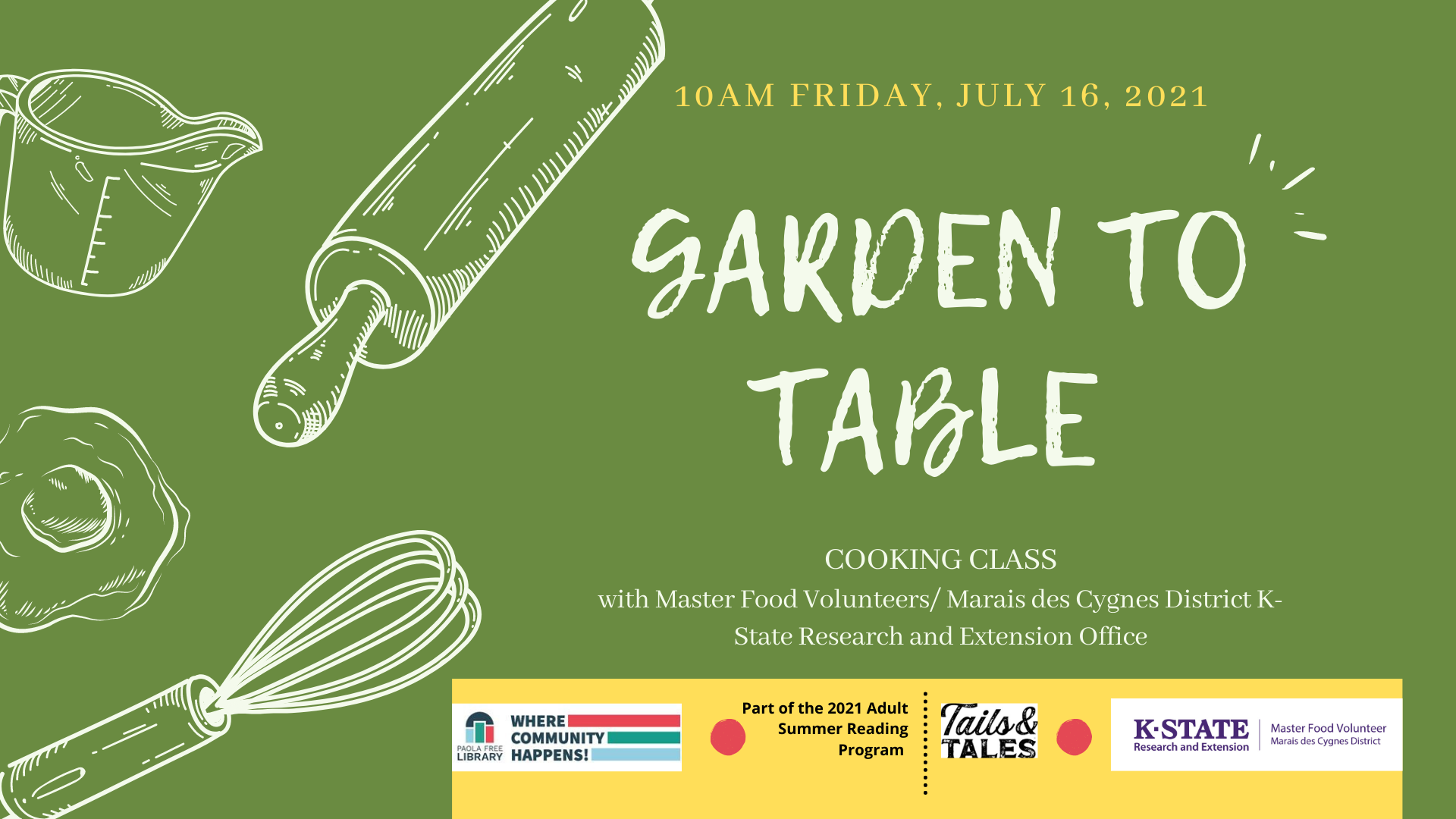 Garden to Table Cooking Class event picture 7-16-2021