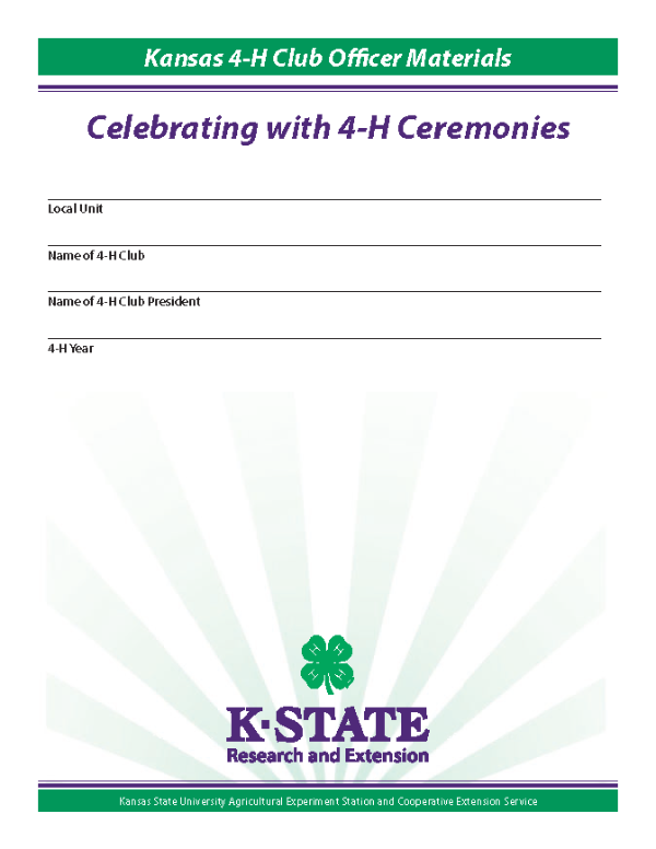 Celebrating with 4-H Ceremonies