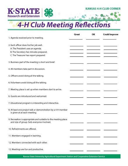 Club Meeting Reflections