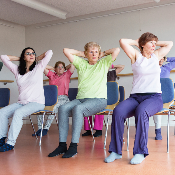 Physical Activity - people doing chair exercise