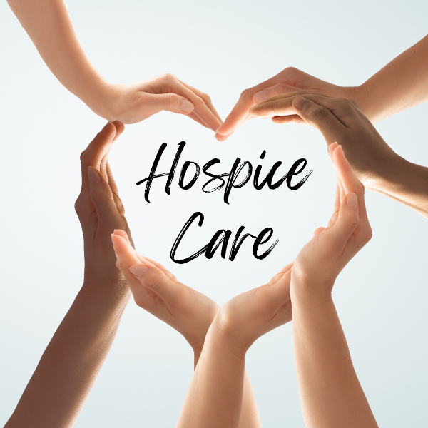 Understanding Hospice - serveral hands shaped into a heart.