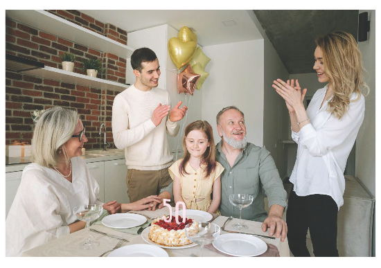Aging Adult - family celebrating birthday